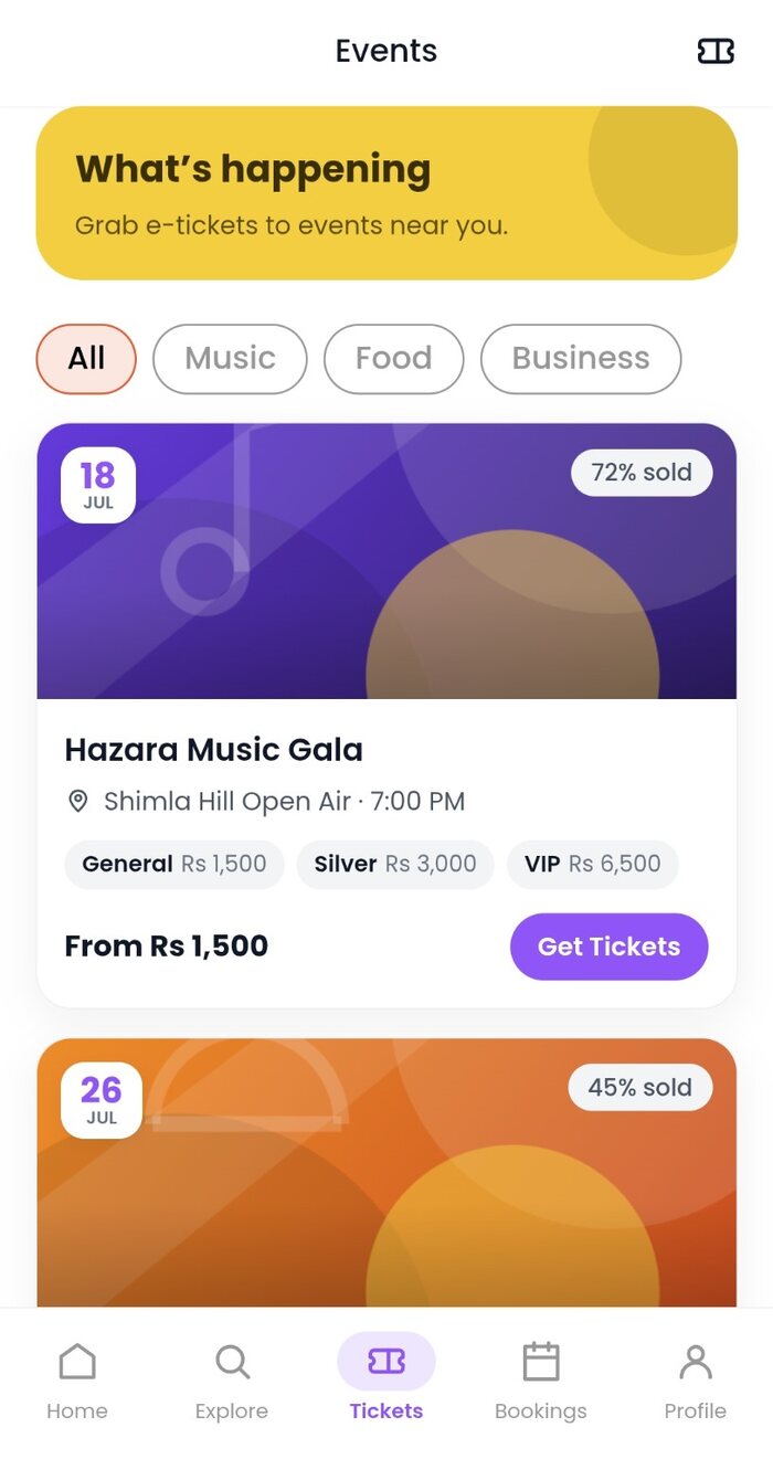 Browse events on Planifya